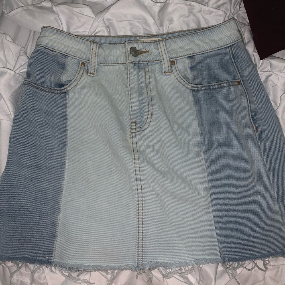 Denim light and dark skirt
